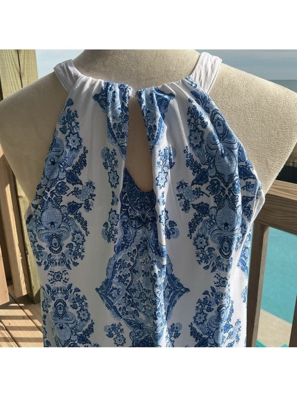 Soma Blue &  White Halter Bra Dress - Picture 2 of 13